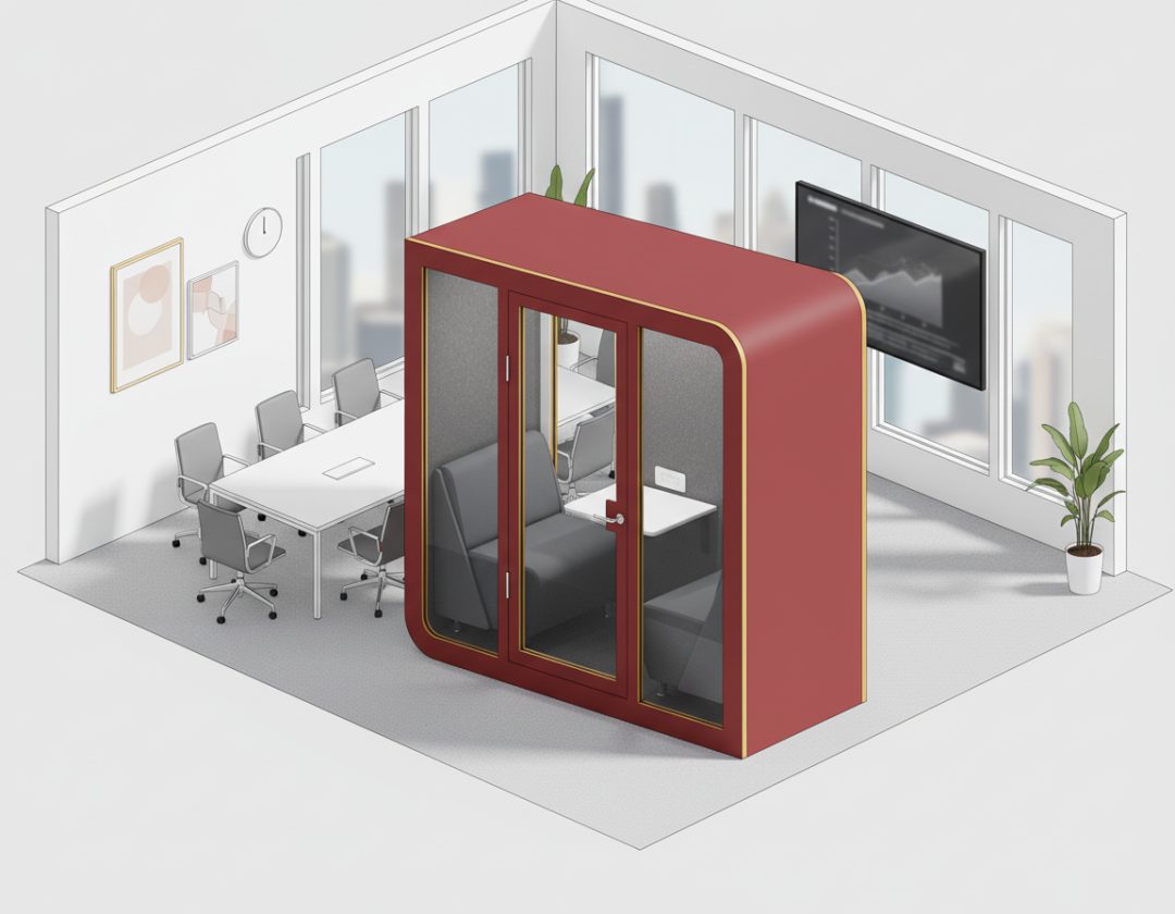 Cabine acoustique dans un environnement de bureau
