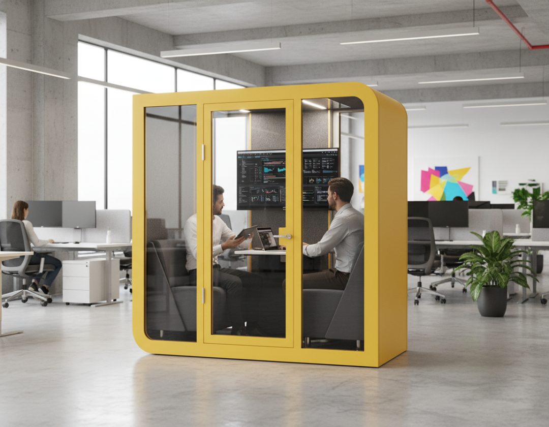 Cabine de réunion dans un espace de coworking