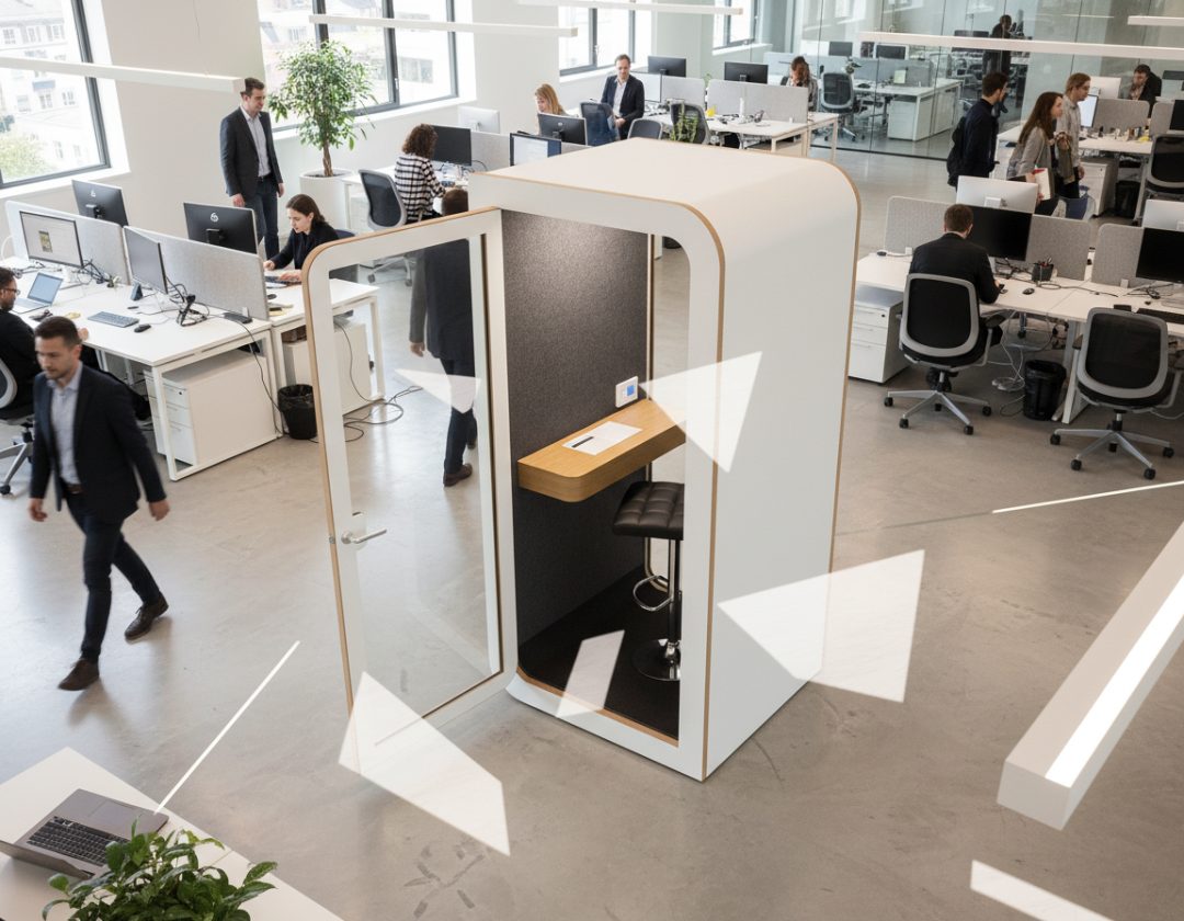 Open space avec cabine acoustique