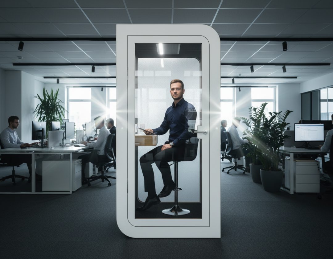 Phone box en utilisation dans un open space